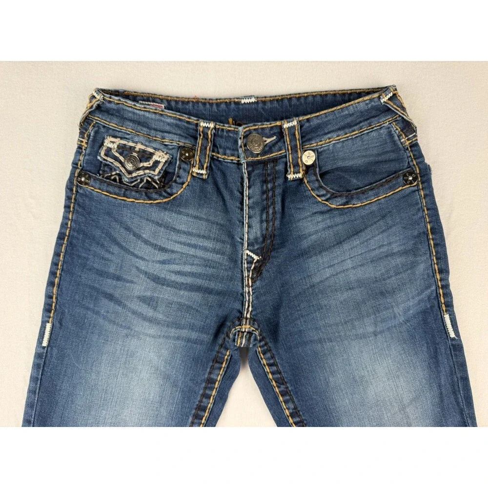 True Religion Men's Ricky Super T Straight Leg Blue Jeans Size 34x30